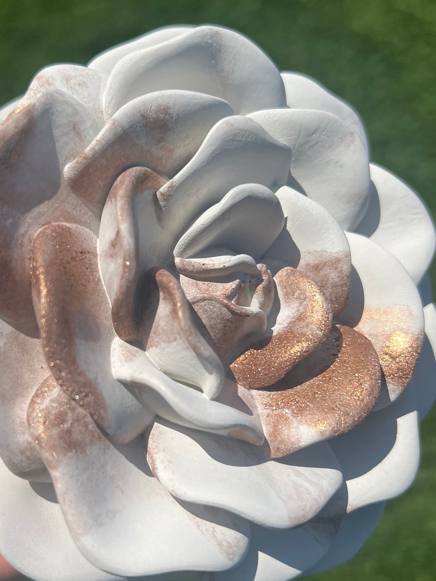 Handcrafted Concrete Rose Vessel with Lid - Unfilled -