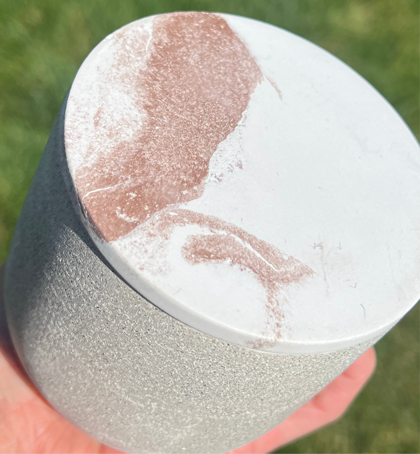Handcrafted Raw Concrete Vessel with Lid