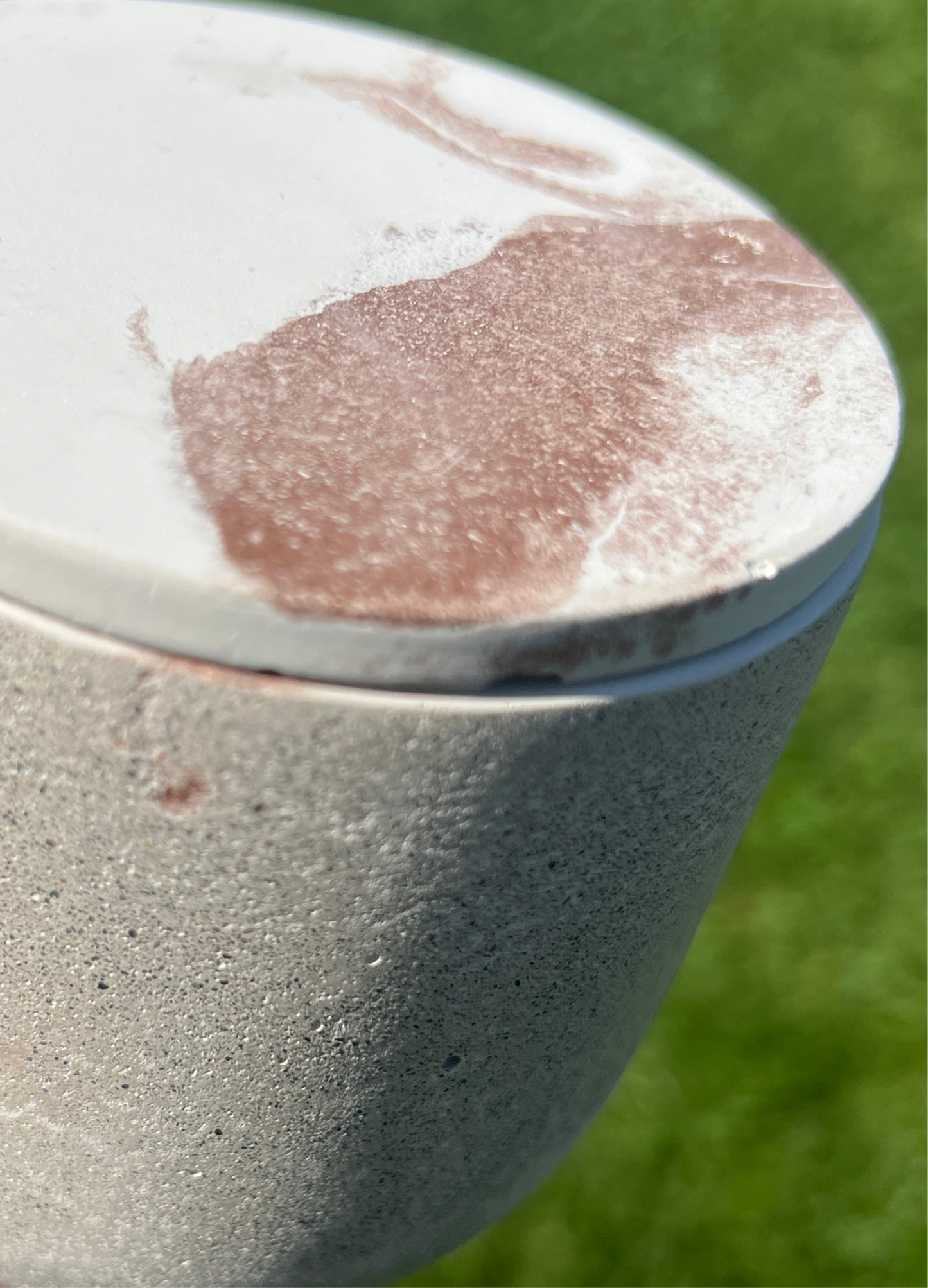 Handcrafted Raw Concrete Vessel with Lid