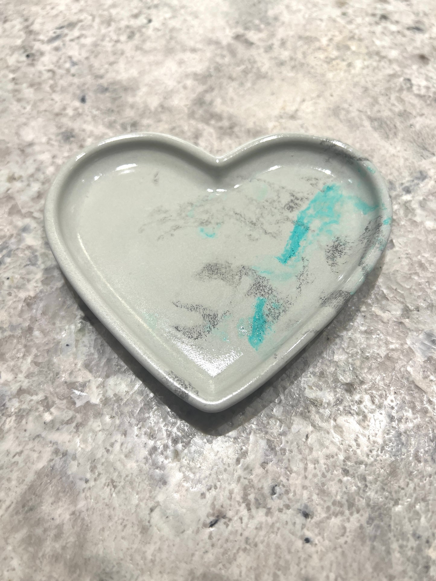 Handcrafted Concrete Heart Trinket Dish #36
