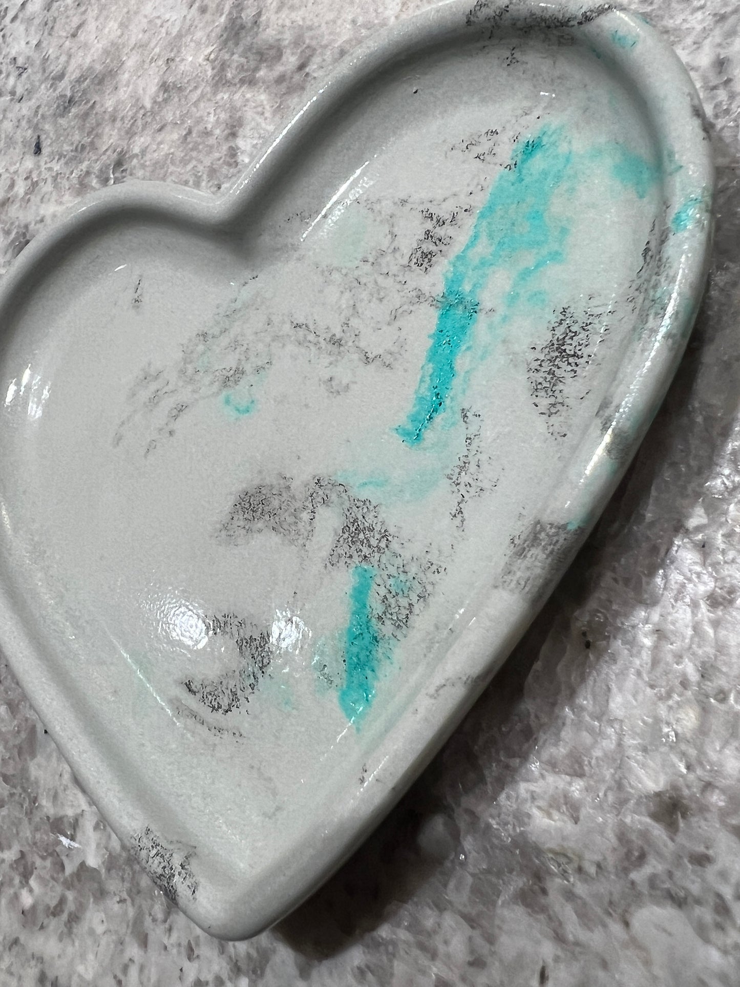 Handcrafted Concrete Heart Trinket Dish #36