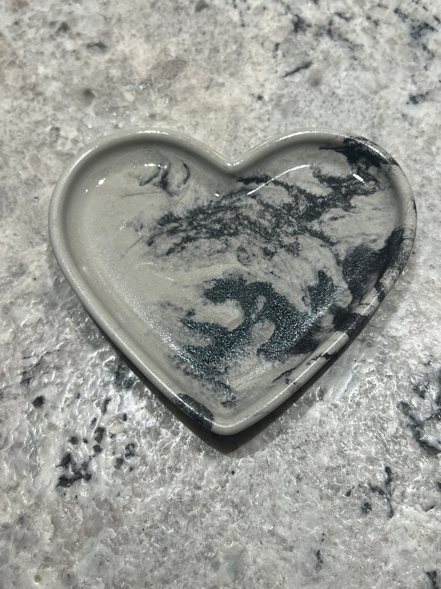 Handcrafted Concrete Heart Trinket Dish #41