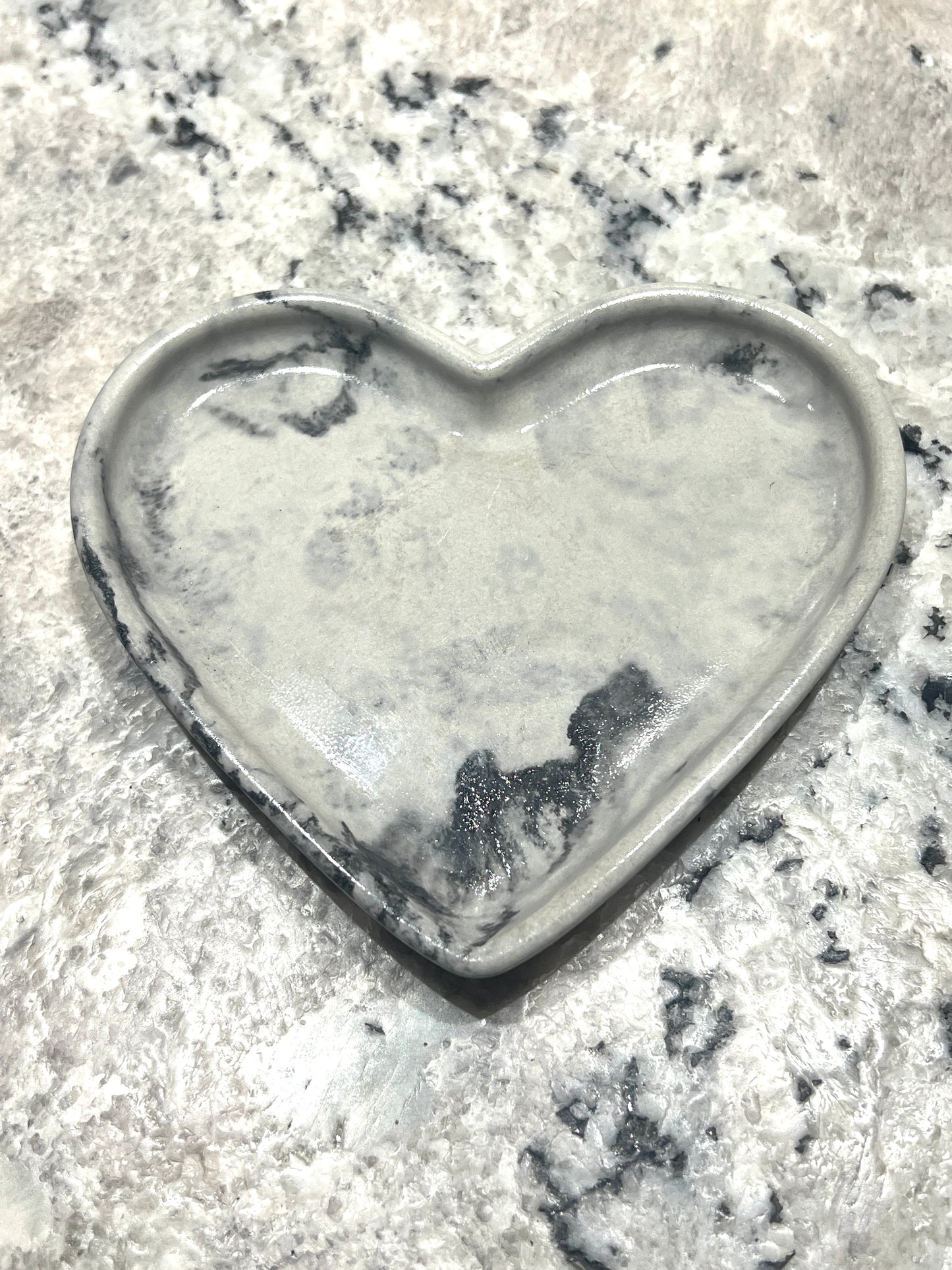 Handcrafted Concrete Heart Trinket Dish #43