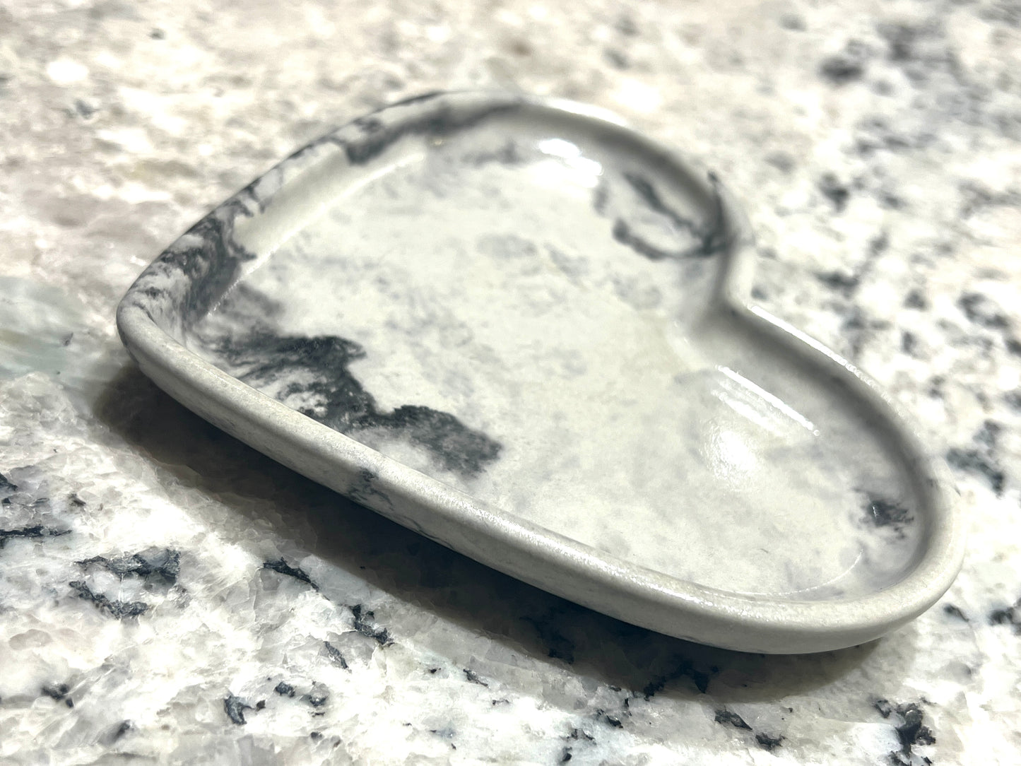Handcrafted Concrete Heart Trinket Dish #43