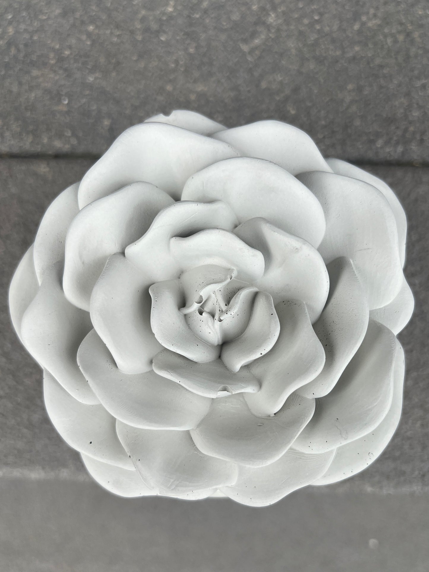 Handcrafted Concrete Rose Vessel with Lid - Unfilled -