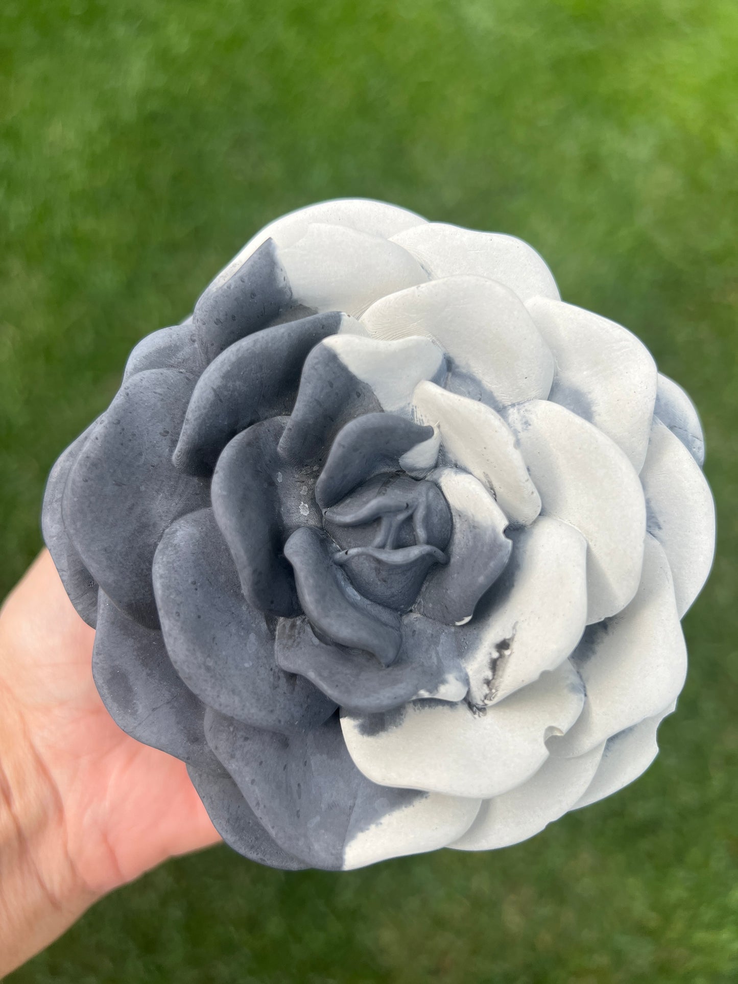 Handcrafted Concrete Rose Vessel with Lid - Unfilled -