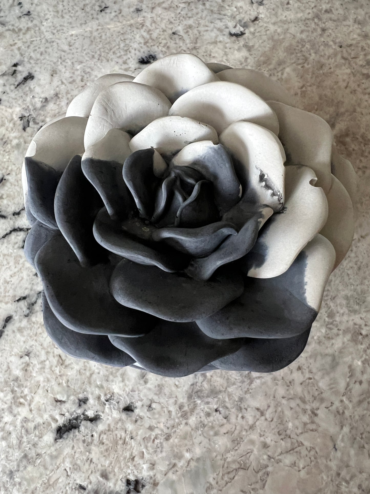 Handcrafted Concrete Rose Vessel with Lid - Unfilled -