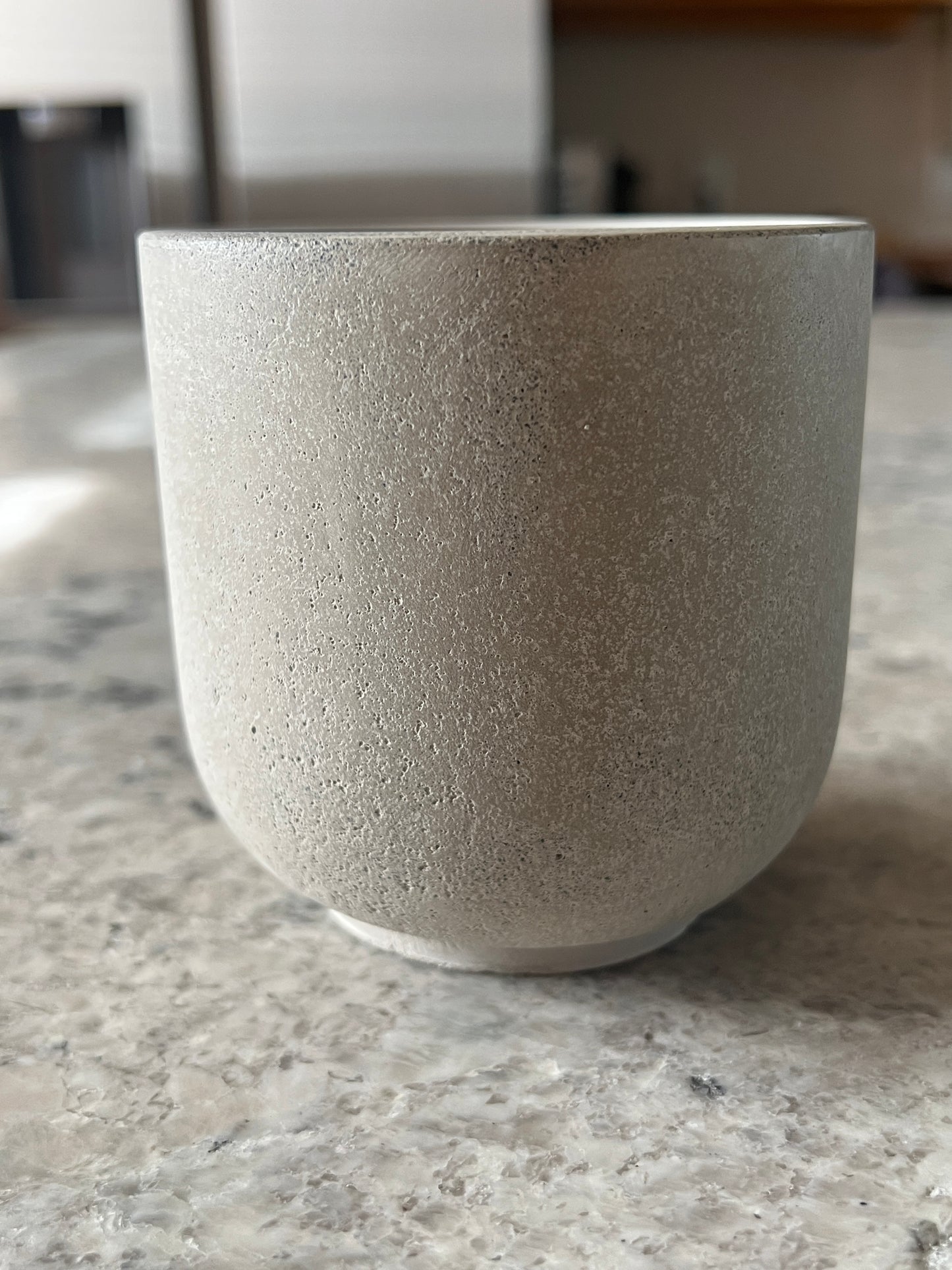 Handcrafted Raw Concrete Vessel -No Lid
