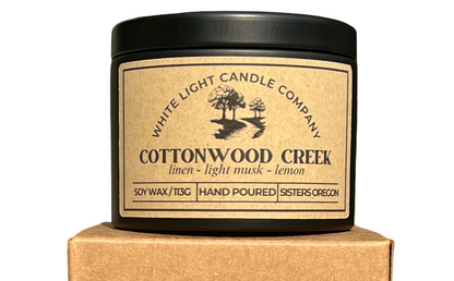 Cottonwood Creek Hand-Poured Soy Candle in Matte Black Travel Tin