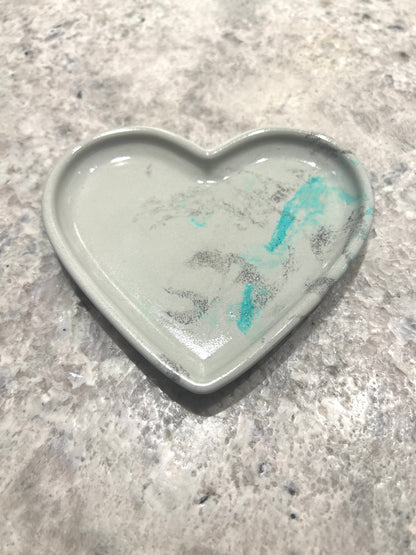 Handcrafted Concrete Heart Trinket Dish #36