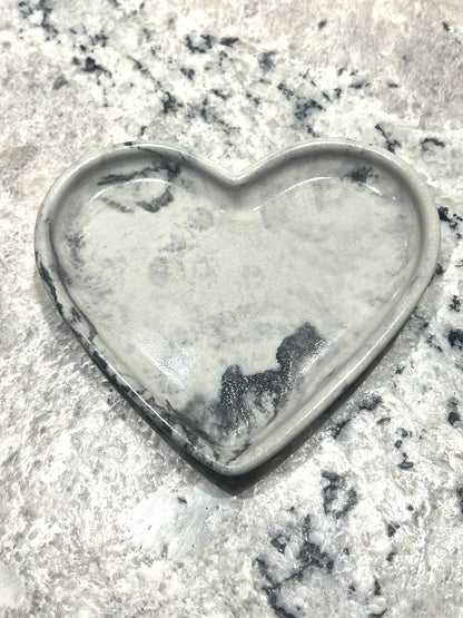 Handcrafted Concrete Heart Trinket Dish #43