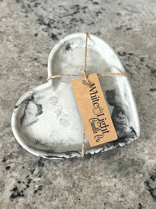 Handcrafted Concrete Heart Trinket Dish #43