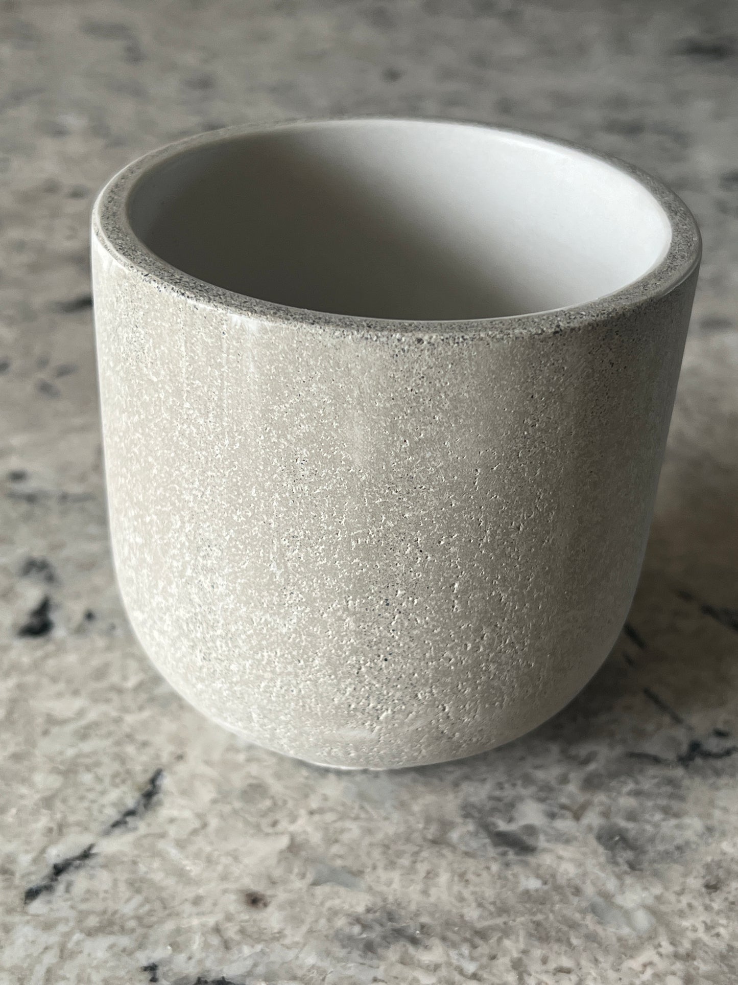 Handcrafted Raw Concrete Vessel -No Lid