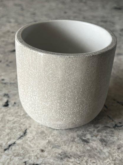 Handcrafted Raw Concrete Vessel -No Lid