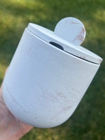 Handcrafted concrete vessel with lid