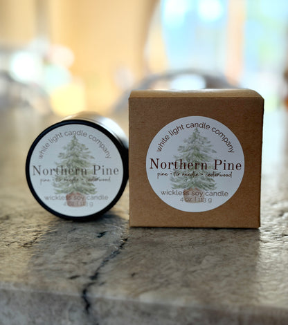 Northern Pine – Wickless Soy Wax Candle (4oz)