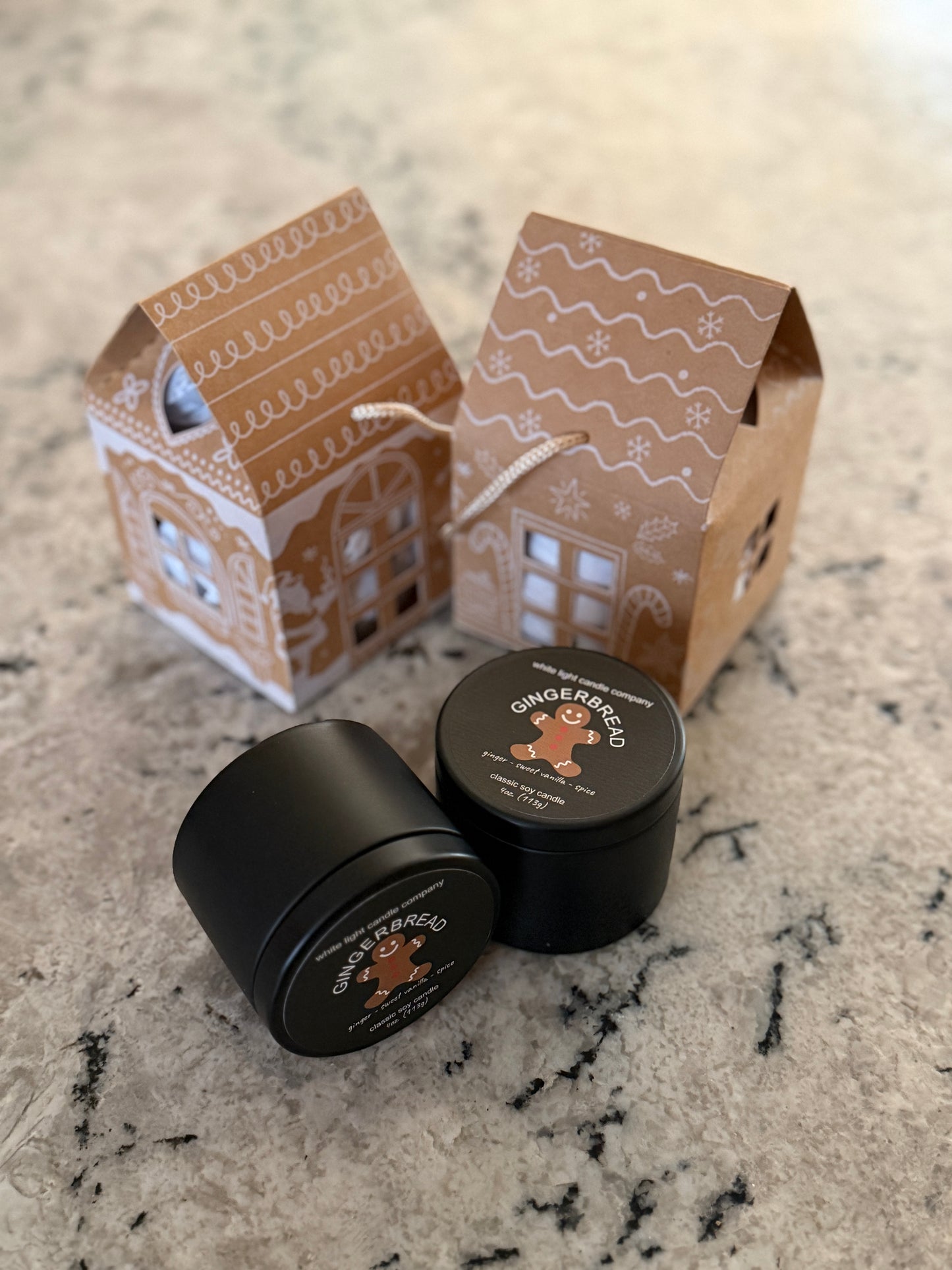 Gingerbread – Classic Soy Wax Candle (4oz) in Gift Box Gingerbread House