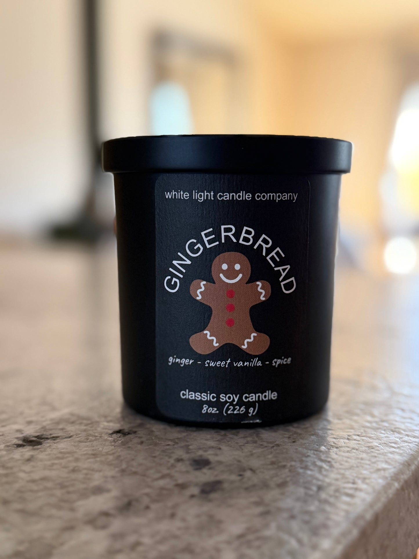 Gingerbread – Classic Soy Wax Candle (8oz) in Custom Burlap Gift Sack